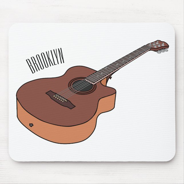 Alfombrilla De Ratón Ilustracion personalizado de guitarra acústica (Frente)