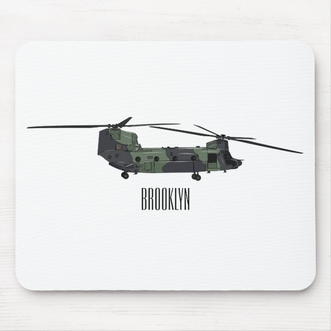 Alfombrilla De Ratón Ilustracion personalizado de helicóptero del ejérc (Frente)