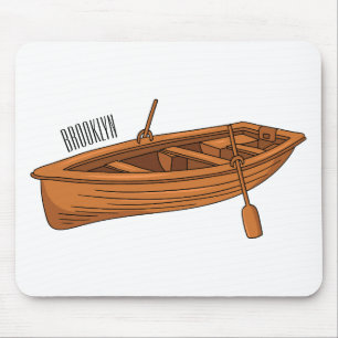 Alfombrilla De Ratón Ilustracion personalizado de lancha dorada