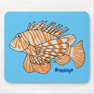 Alfombrilla De Ratón Ilustracion personalizado de leonfish feliz