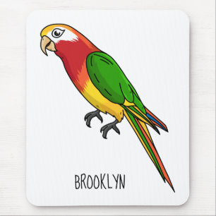Alfombrilla De Ratón Ilustracion personalizado de loro feliz