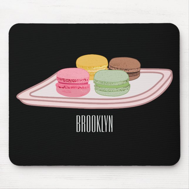 Alfombrilla De Ratón Ilustracion personalizado de Macaron (Frente)