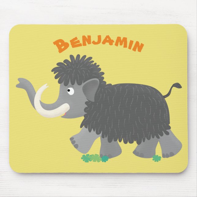 Alfombrilla De Ratón Ilustracion personalizado de mamut torpe (Frente)