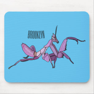 Alfombrilla De Ratón Ilustracion personalizado de mantis orquídea