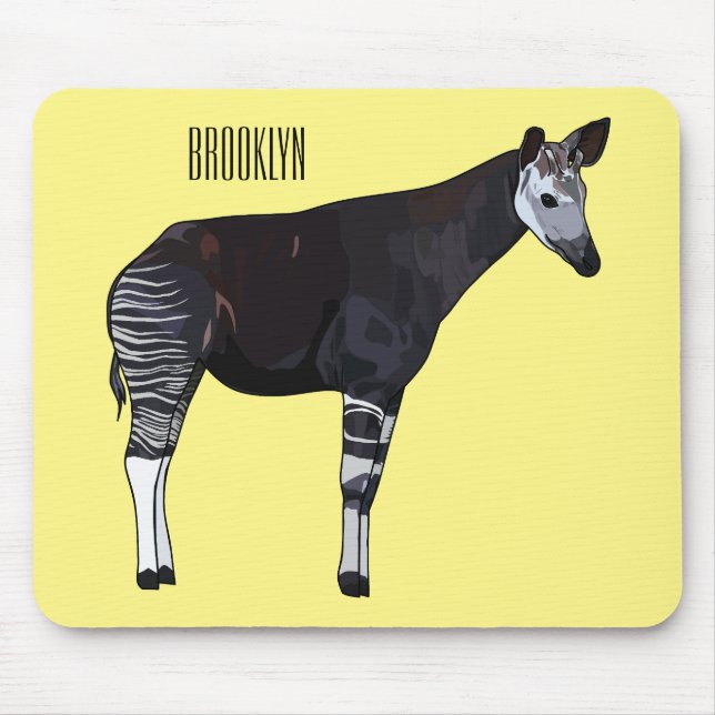 Alfombrilla De Ratón Ilustracion personalizado de Okapi (Frente)