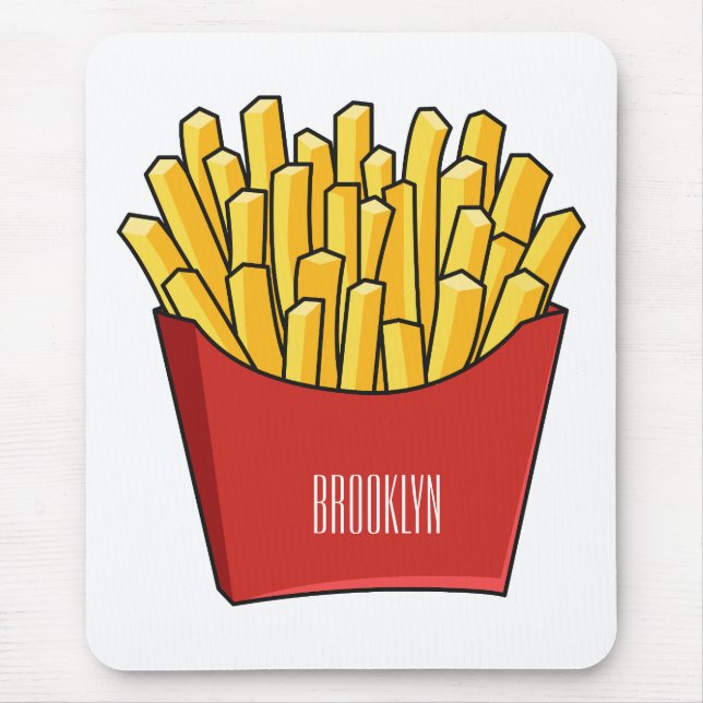 Alfombrilla De Ratón Ilustracion personalizado de patatas fritas (Frente)