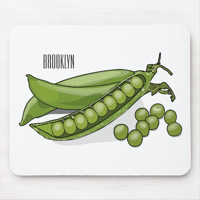 Alfombrilla De Ratón Ilustracion personalizado de Pea (Frente)