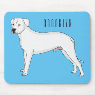 Alfombrilla De Ratón Ilustracion personalizado de perro argentino Dogo