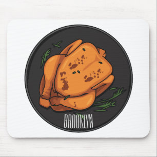 Alfombrilla De Ratón Ilustracion personalizado de pollo asado