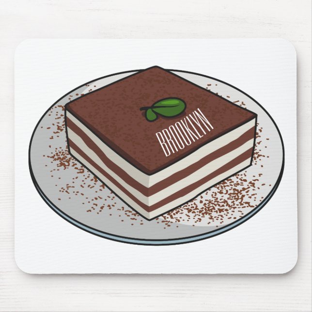 Alfombrilla De Ratón Ilustracion personalizado de tarta de Tiramisu (Frente)