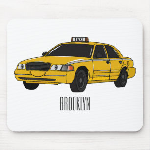 Alfombrilla De Ratón Ilustracion personalizado de taxi