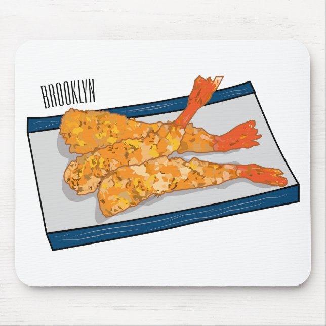 Alfombrilla De Ratón Ilustracion personalizado de tempura gambas (Frente)