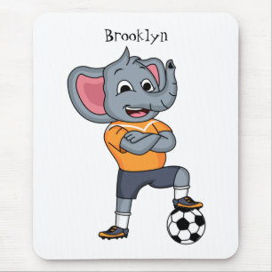 Alfombrilla De Ratón Ilustracion personalizado futbolista elefante