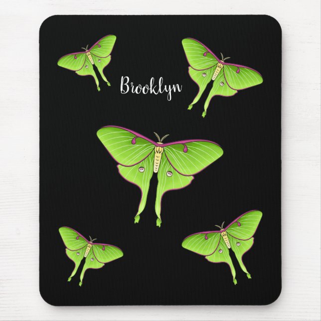 Alfombrilla De Ratón Ilustracion personalizado Luna Moth (Frente)
