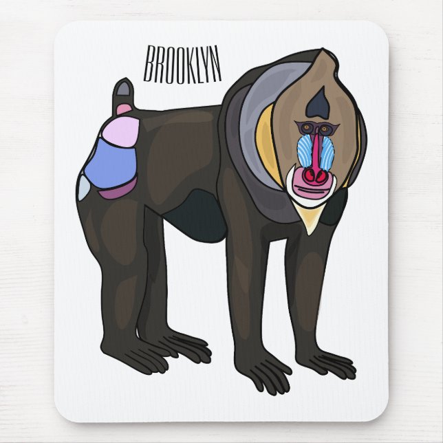 Alfombrilla De Ratón Ilustracion personalizado Mandrill (Frente)