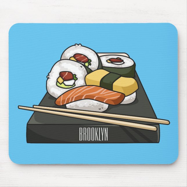 Alfombrilla De Ratón Ilustracion personalizado Sushi (Frente)