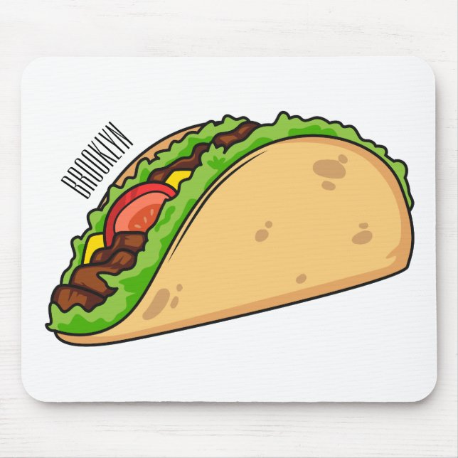 Alfombrilla De Ratón Ilustracion personalizado Taco (Frente)