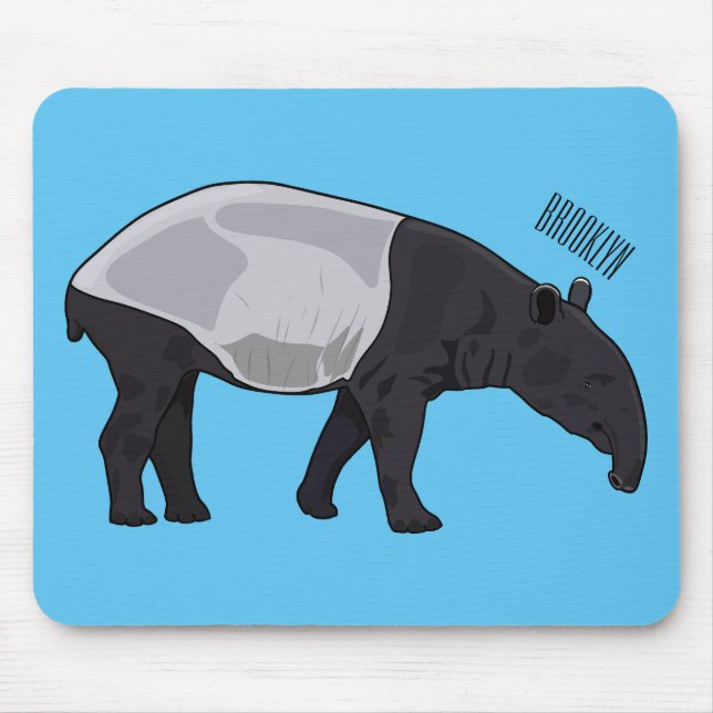 Alfombrilla De Ratón Ilustracion personalizado Tapir (Frente)