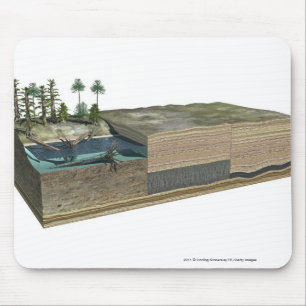 Alfombrilla De Ratón Ilustracion que muestra la formación de carbón