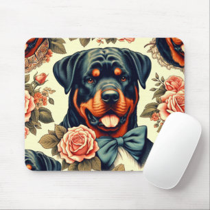 Alfombrilla De Ratón Ilustracion Retro Rottweiler