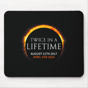 Alfombrilla De Ratón Ilustración Solar Eclipse Dos Veces en la Vida