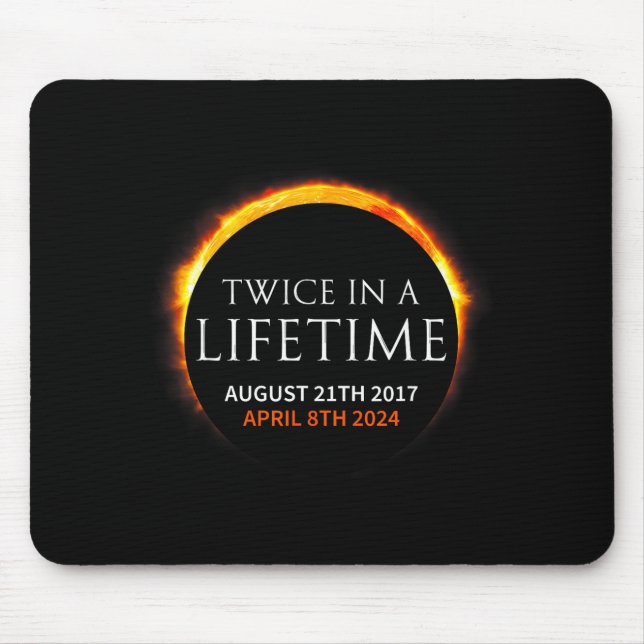 Alfombrilla De Ratón Ilustración Solar Eclipse Dos Veces en la Vida (Frente)