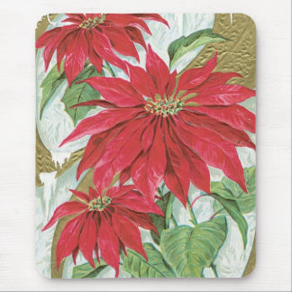 Alfombrilla De Ratón Ilustracion Vintage de Poinsettia.