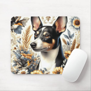 Alfombrilla De Ratón Ilustracion Vintage Rat Terrier