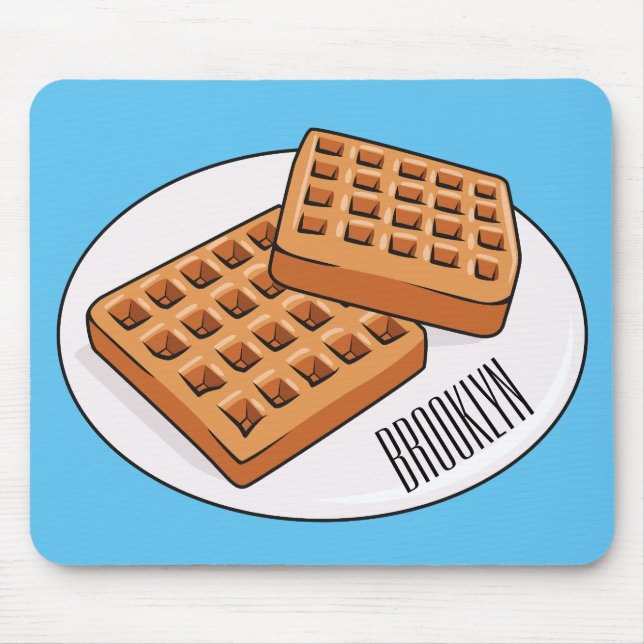 Alfombrilla De Ratón Ilustracion Waffle personalizado (Frente)