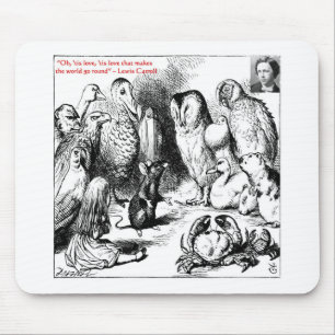 Alfombrilla De Ratón Ilustración y cita de Lewis Carroll Looking Glass