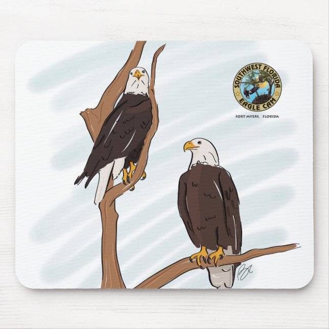 Alfombrilla De Ratón Ilustraciones Mousepad de los pares de Eagle (Frente)
