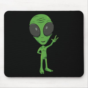 Alfombrilla De Ratón ILY Alien ASL Hand Gesture Deaf Hearing Loss Consc