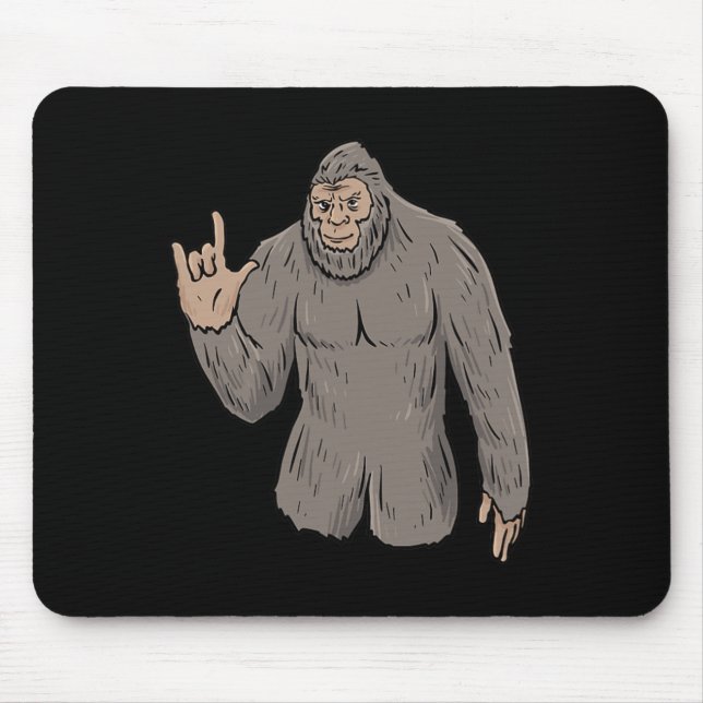 Alfombrilla De Ratón ILY BIG Foot ASL Hand Gesture Deaf Hearing Loss Aw (Frente)