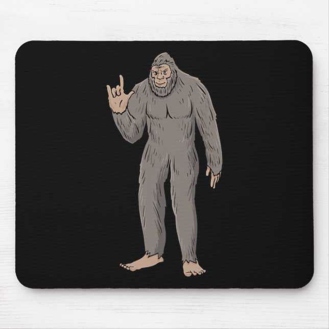 Alfombrilla De Ratón ILY BIG Foot ASL Hand Gesture Deaf Hearing Loss Aw (Frente)