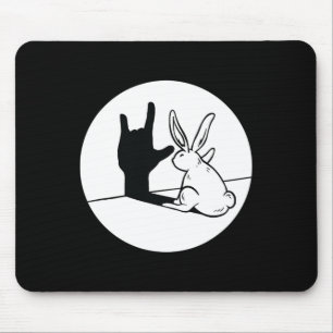 Alfombrilla De Ratón ILY Rabbit ASL Hand Gesture Deaf Hearing Loss Awar