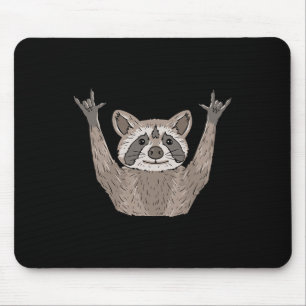 Alfombrilla De Ratón ILY Raccoon ASL Hand Gesture Deaf Hearing Loss Awa