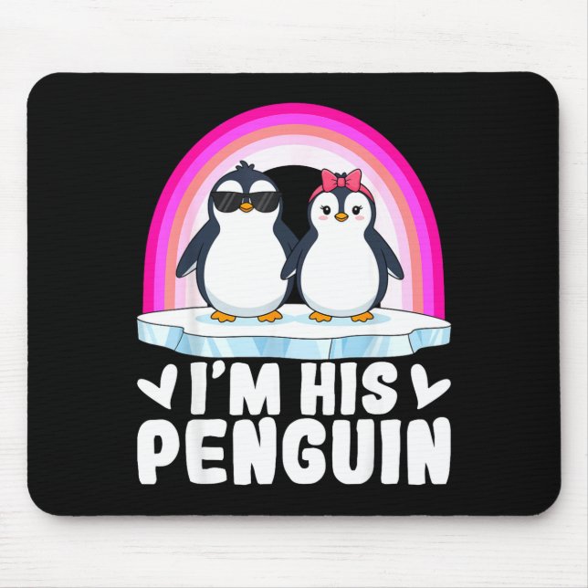 Alfombrilla De Ratón I'm Her Penguin Matching Couple Valentine Love Hea (Frente)
