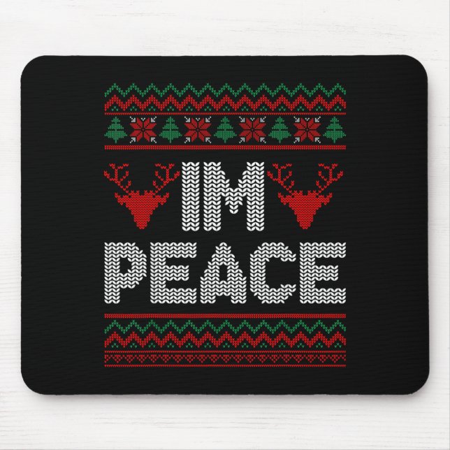 Alfombrilla De Ratón I'm Peace Couple Matching Christmas Ugly Sweater  (Frente)
