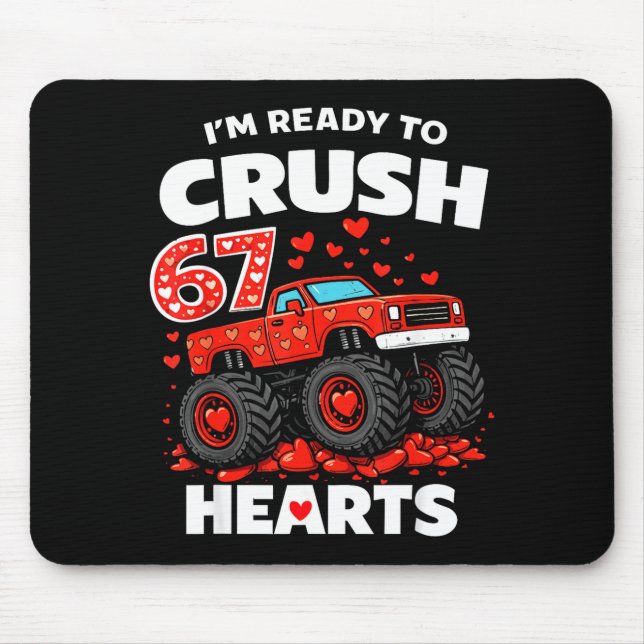 Alfombrilla De Ratón I'm Ready To Crush 67 Hearts Truck Valentines Day  (Frente)