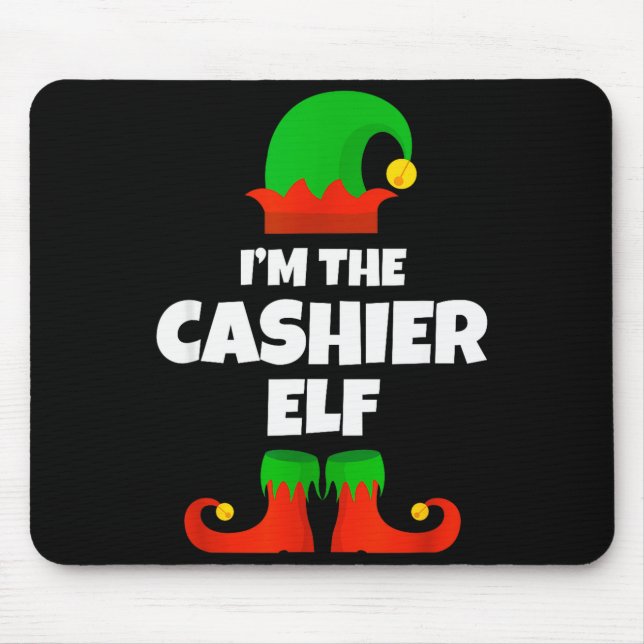 Alfombrilla De Ratón I'm The Cashier Elf Family Pajama Christmas Funny  (Frente)