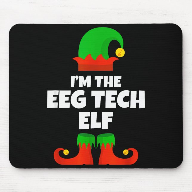 Alfombrilla De Ratón I'm The Eeg Tech Elf Family Pajama Christmas Funny (Frente)