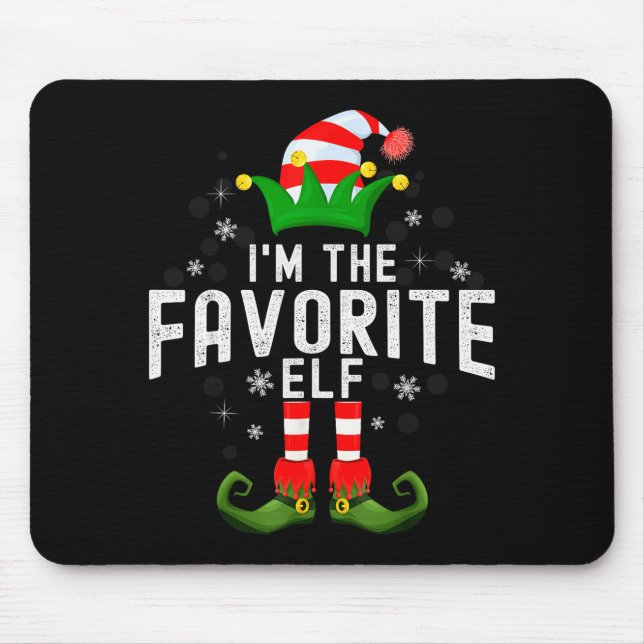 Alfombrilla De Ratón I'm The Favorite Elf Christmas Family Pjs Costume  (Frente)