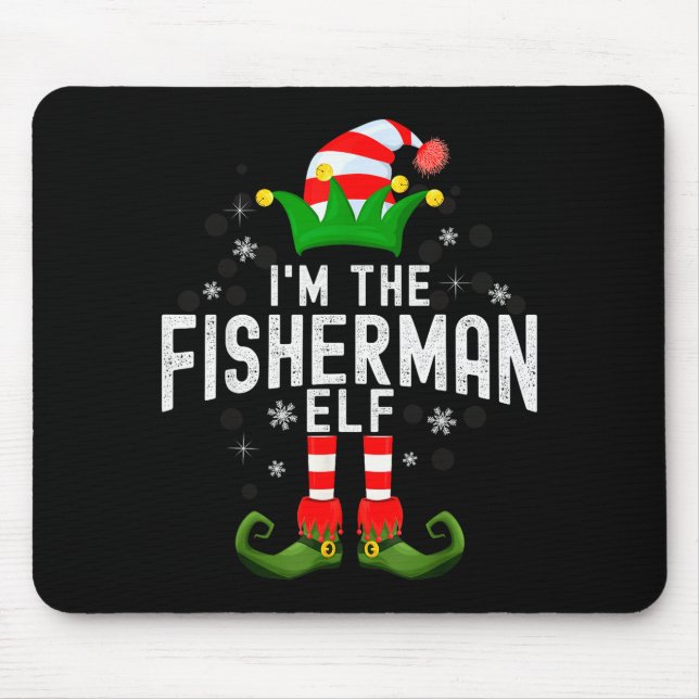 Alfombrilla De Ratón I'm The Fisherman Elf Christmas Family Pjs Costume (Frente)