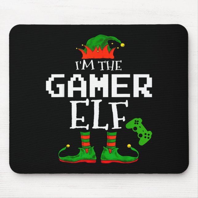 Alfombrilla De Ratón I'm The Gamer Elf Family Matching Gaming Christmas (Frente)