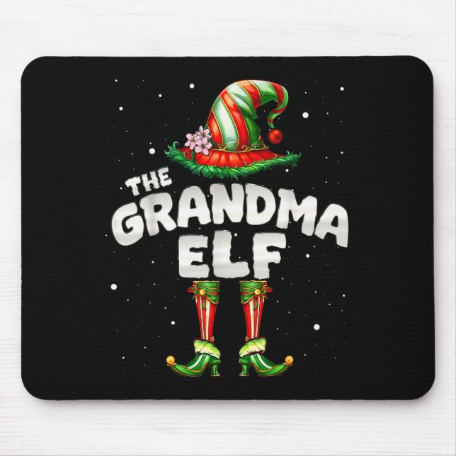 Alfombrilla De Ratón I'm The Grandma Elf Family Matching Group Christma (Frente)