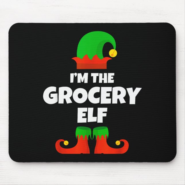 Alfombrilla De Ratón I'm The Grocery Elf Family Pajama Christmas Funny  (Frente)