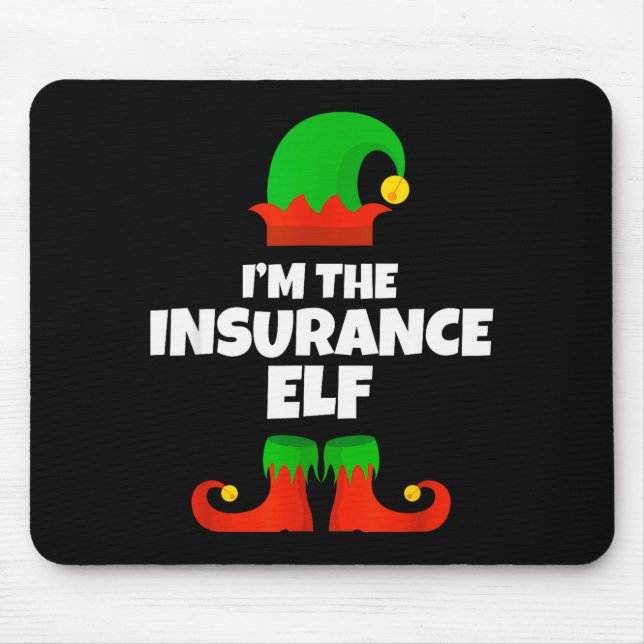 Alfombrilla De Ratón I'm The Insurance Elf Family Pajama Christmas Funn (Frente)