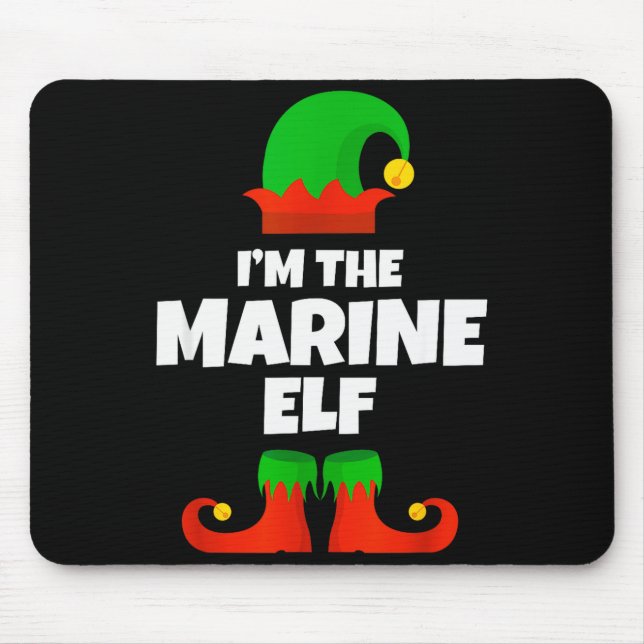 Alfombrilla De Ratón I'm The Marine Elf Family Pajama Christmas Biology (Frente)