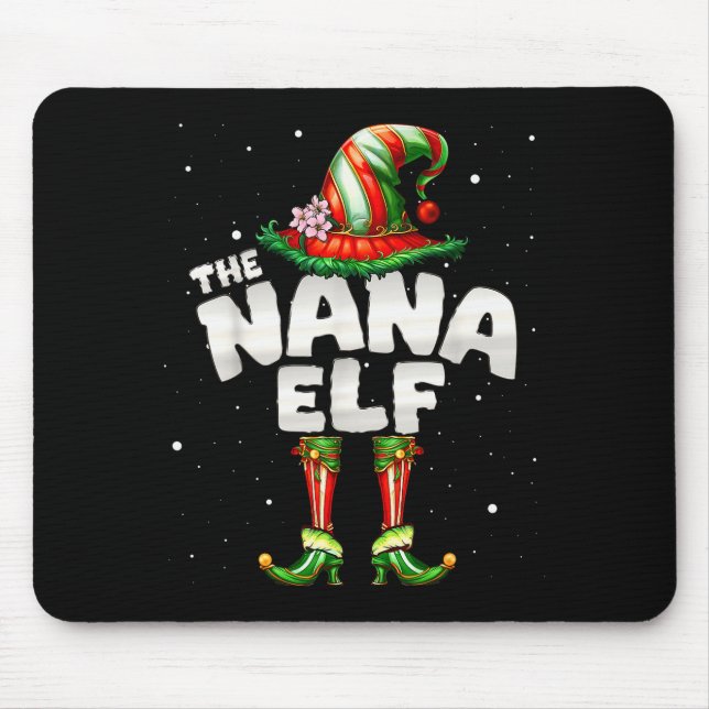 Alfombrilla De Ratón I'm The Nana Elf Family Matching Group Christmas  (Frente)