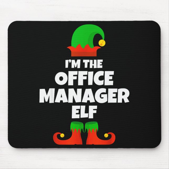 Alfombrilla De Ratón I'm The Office Manager Elf Family Pajama Christmas (Frente)